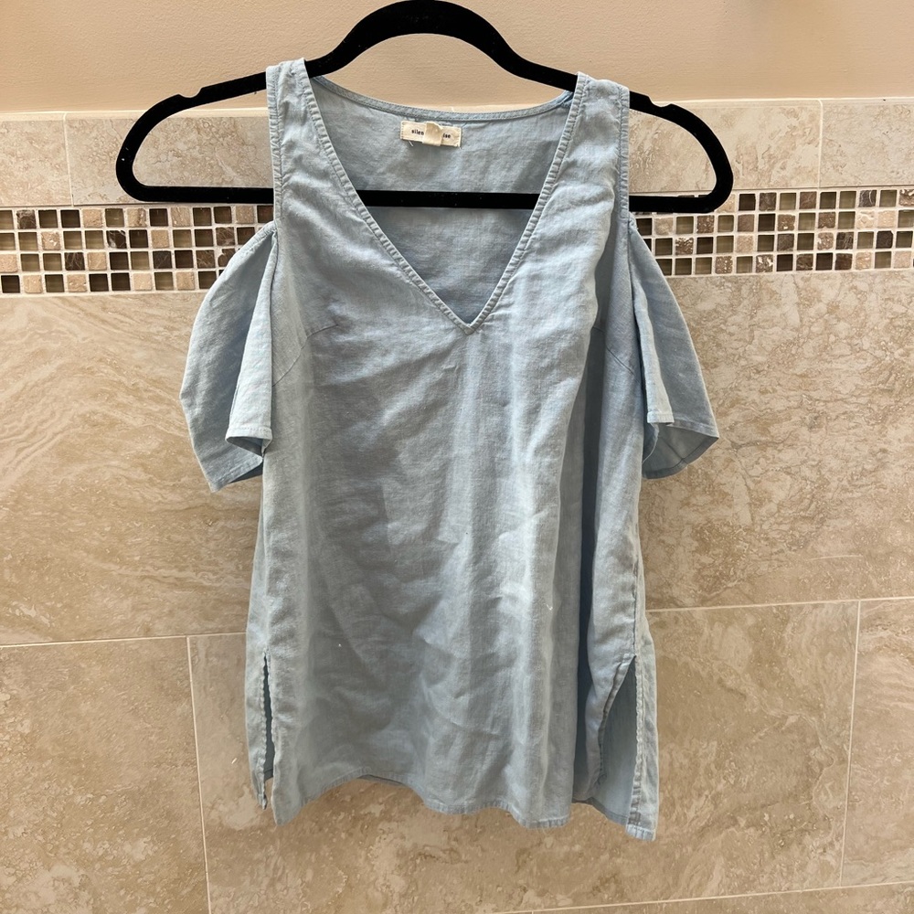 Silence + noise off the shoulder top